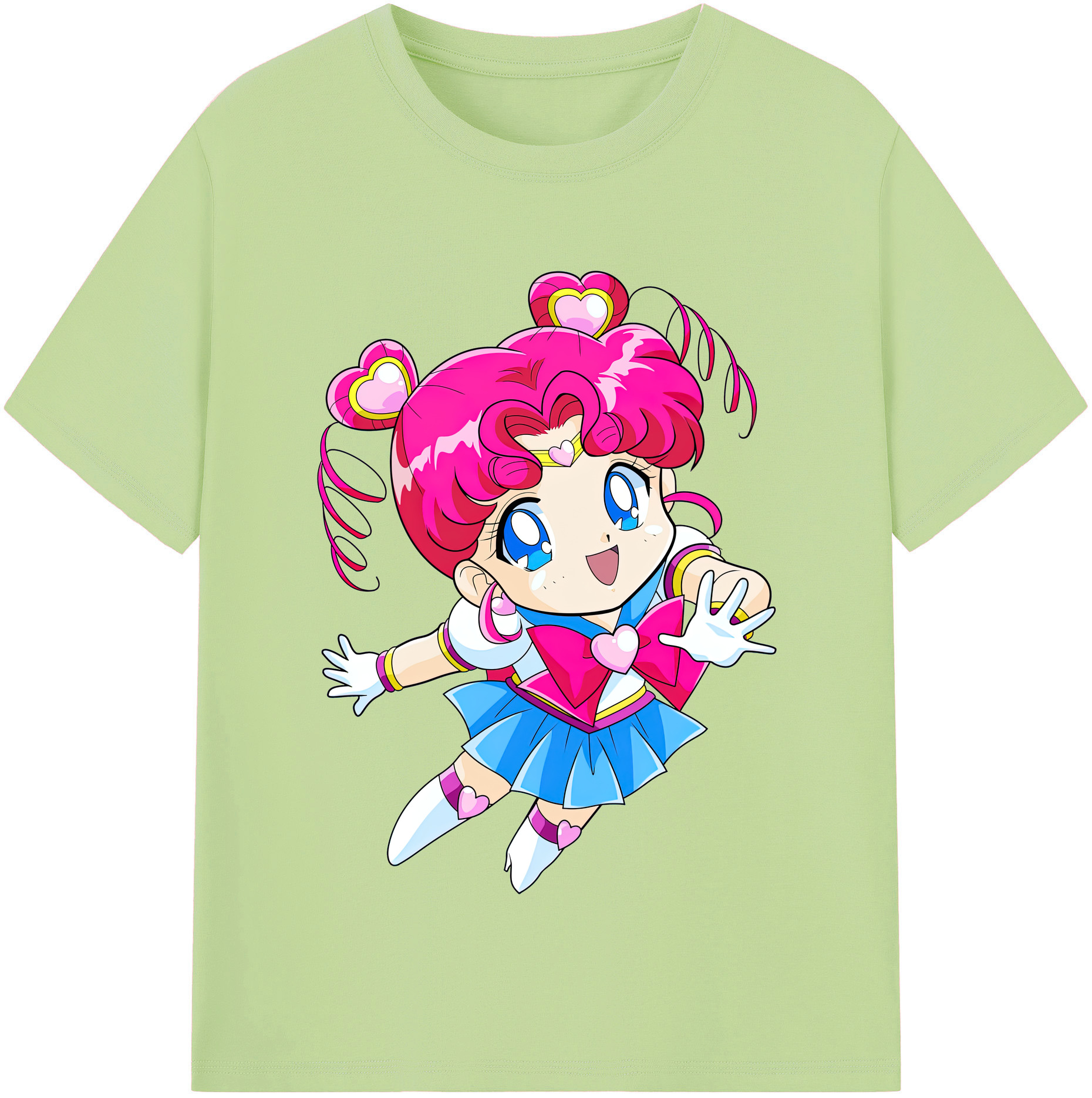 （画像用） 美少女戦士セーラームーン ちびうさ Sailor Moon Chibiusa Tsukino Usagi Small Lady Serenity 綿100％半袖Tシャツ（フロントプリント）